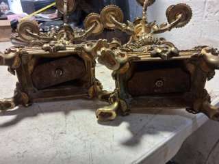 +100 AÑOS PAREJA CANDELABROS BRONCE B E