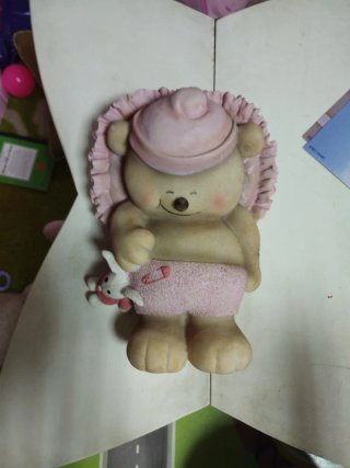 Figura Hucha Oso Bebé Rosa