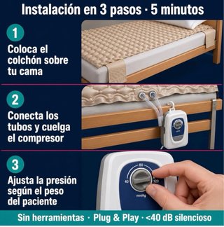 Colchón antiescaras con celdas de aire alternantes