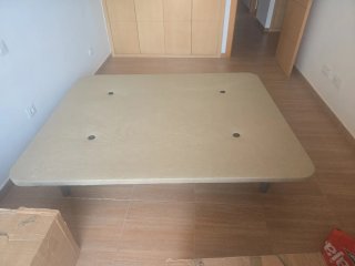 Base tapizada 1.50m beige