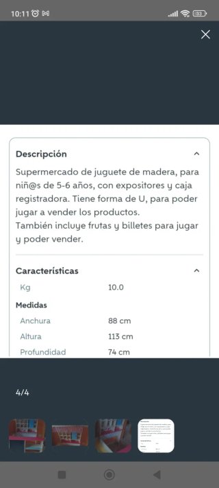 Supermercado de juguete madera