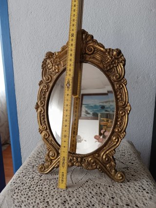 Espejo de tocador antiguo bronce