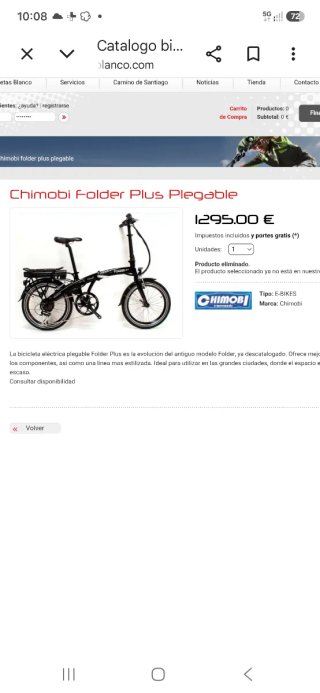 Bici Eléctrica Plegable Negra