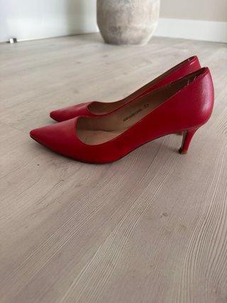 ZENDRA Zapatos Tacón Piel Rojo Talla 37