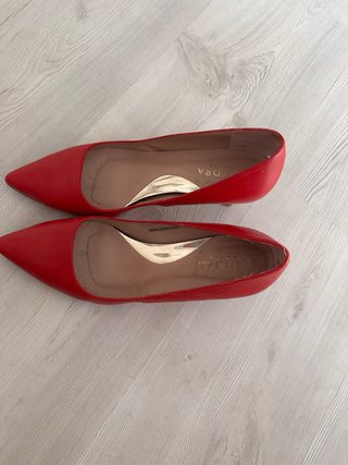 ZENDRA Zapatos Tacón Piel Rojo Talla 37