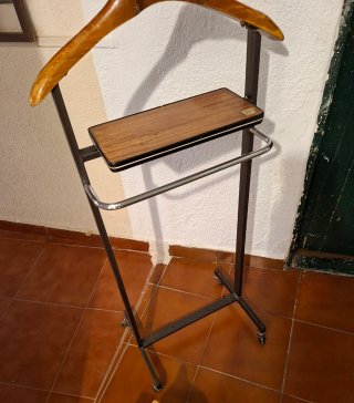 Galán de noche vintage madera y metal