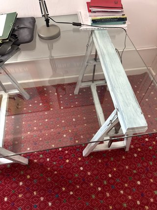 Escritorio cristal y madera