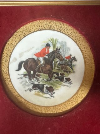 Cuadro Antiguo Caza con Perros