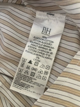 Camisa Pedro del Hierro rayas beige y blanco