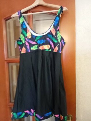 Bañador Tankini Mujer Plumas Multicolor