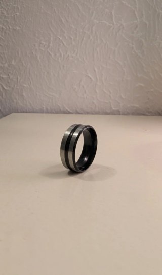 Anillo Acero Inoxidable Bicolor Hombre