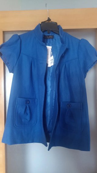 Chaqueta paño azul manga corta