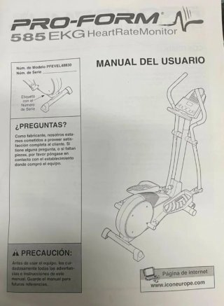 Elíptica Pro Form 585 EKG