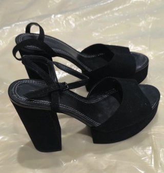 Sandalias Plataforma Negras Bershka T. 41