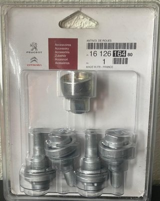 Kit Tornillos Antirrobo Ruedas PSA Peugeot Citroen