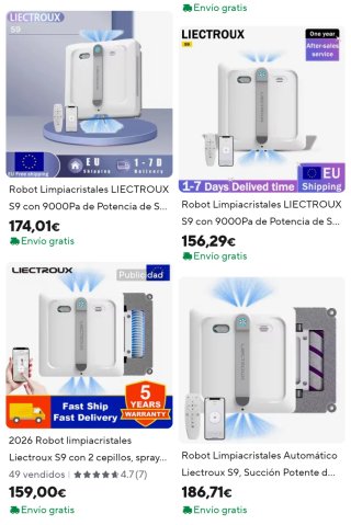 DOS USOS: Robot Limpiacristales LIECTROLUX S9