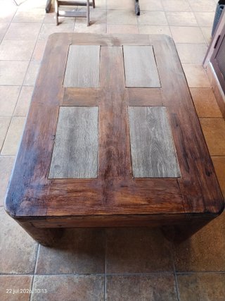 Mesa auxiliar madera maciza estilo mexicano