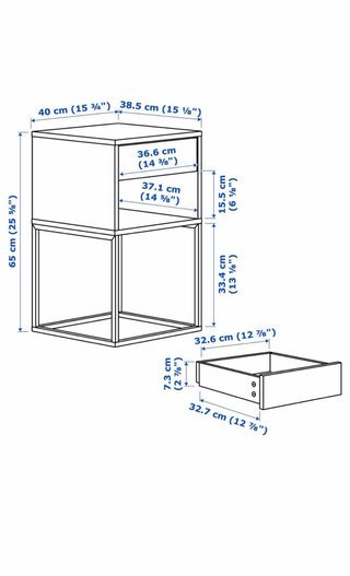 Mesita Noche IKEA Vikhammer Blanca