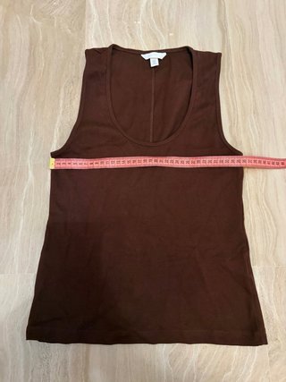 Camiseta sin mangas de algodón marrón
