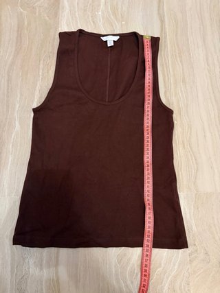 Camiseta sin mangas de algodón marrón