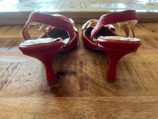 Scarpe Cristina V. rosse tacco catena n.36