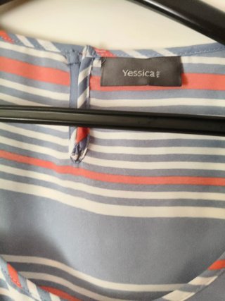 Blusa Vero Moda Talla S Rayas Naranja Gris