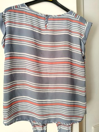 Blusa Vero Moda Talla S Rayas Naranja Gris