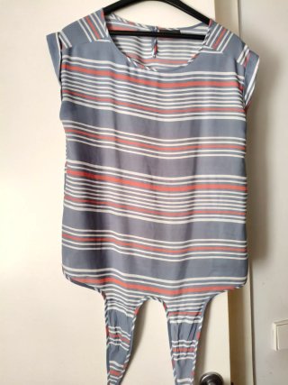 Blusa Vero Moda Talla S Rayas Naranja Gris