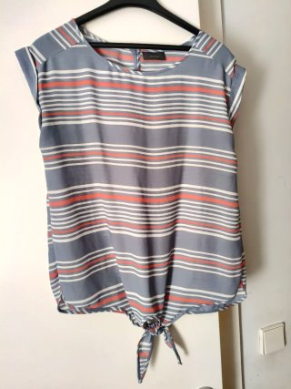 Blusa Vero Moda Talla S Rayas Naranja Gris