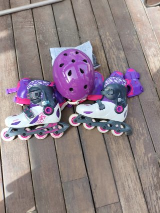 Patines Oxelo Talla S + Casco + Protecciones