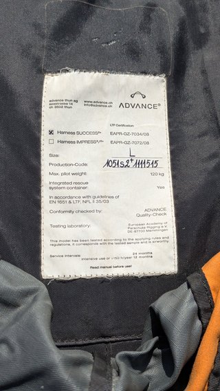 Silla Parapente Advance Success 2+
