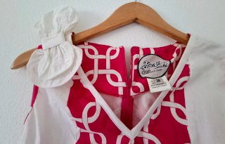 Vestido blanco y rosa con estampado