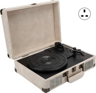 Maleta Tocadiscos Bluetooth Beige/Negro terciopelo