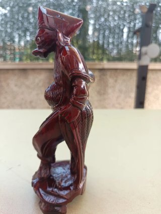 Talla madera vintage Zhu Bajie (dios cerdo)