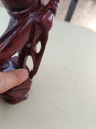 Talla madera vintage Zhu Bajie (dios cerdo)