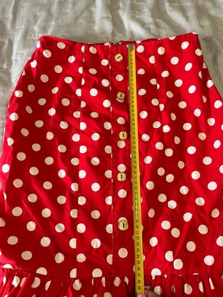Falda flamenca roja lunares blancos