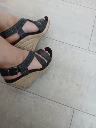 Sandalias Graceland esparto negras