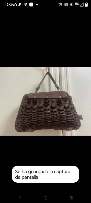 Bolso rafia marrón con detalle piedra