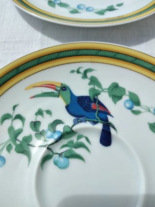Hermès Toucans Coppia di Tazze Hermes Porcellana