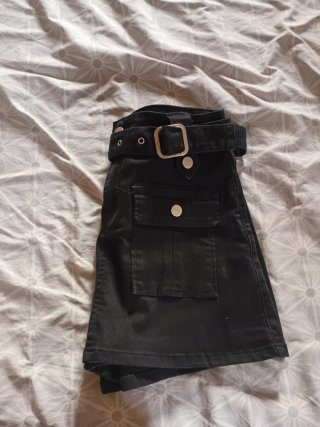 Minifalda pantalón mujer negra