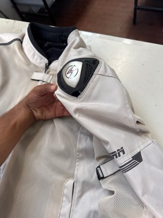 Giacca moto STORM beige/grigio
