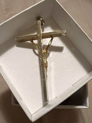 Colgante Cruz Cristo Chapado Oro