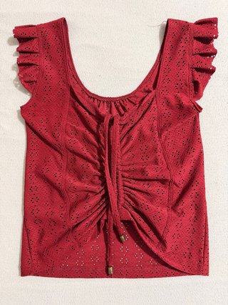 Top Rojo Mujer Volantes