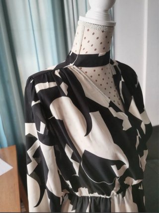 Vestido Verano Estampado Blanco y Negro