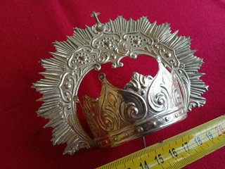 Corona Aureola Ráfaga Metal Plateado Antigua
