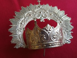 Corona Aureola Ráfaga Metal Plateado Antigua