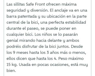 Silla Bicicleta Bebé Wee Ride Safe Front