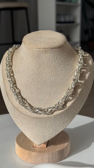 Collana a catena color argento