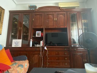 Armario comedor antiguo madera y cristal
