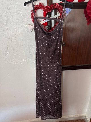 Vestido largo de lunares